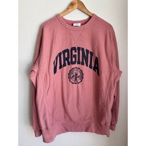 Vtg Champion Reverse Weave UVA University of Virginia Sweatshirt Rose Pink Large